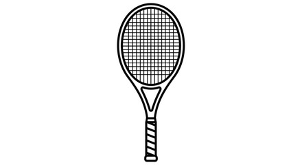 Outline drawing of a single tennis racket