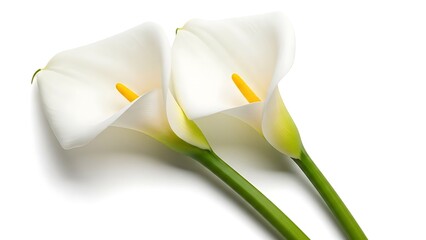 Three white calla lilies