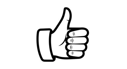 Thumbs up icon symbol for approval and success