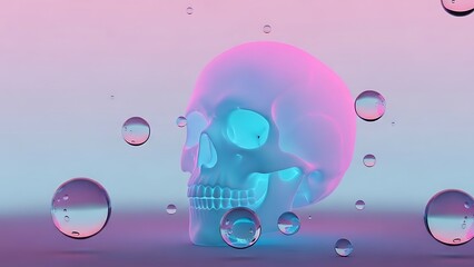 Glass skull with bubbles