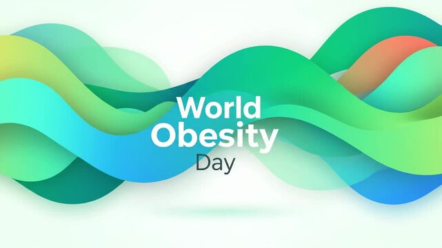 World Obesity Day Awareness with Fluid Gradient Waves.