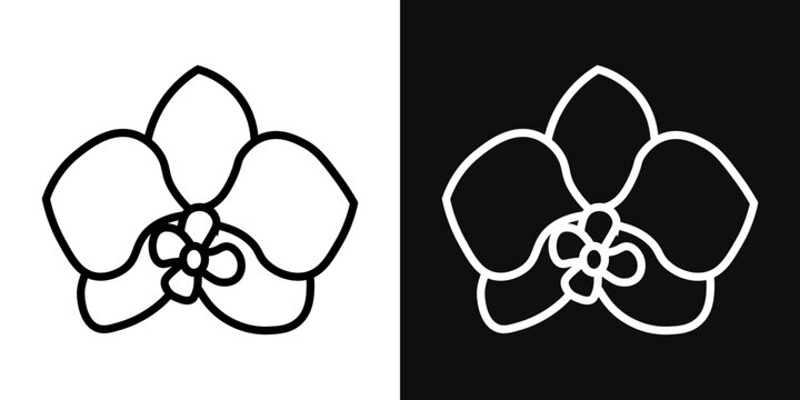 Moth orchid icons - editable stroke vector illustration