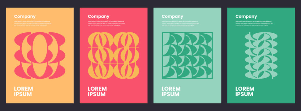 Post modern illustrations with modular geometric shapes and set of abstract posters symbols, Aesthetics style mosaic and ornament for concept designs.