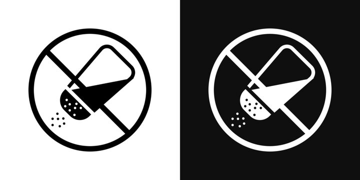 No salt signs collection Silhouette flat icon design element.