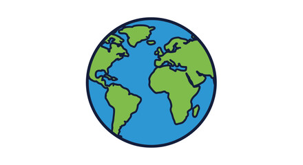 Obraz premium Stylized Globe Icon: Earth illustration, world map, continents