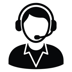 customer support vector icon on white background