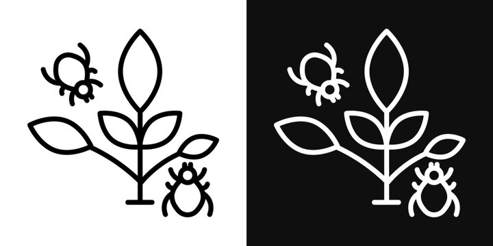 Pest plant icons - editable stroke vector illustration