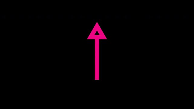 Arrows moving upward pink arrow up direction progress alpha channel suitable for conveying growth, navigation, or positive change in digital projects and presentations.