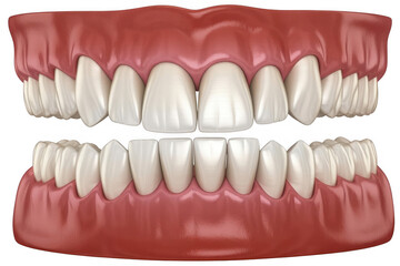 Obraz premium White Teeth Dental Model gums isolated on a transparent background