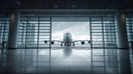 Airplane Ready for Boarding at Airport Terminal, Reflecting Cleanliness and Modern Transportation Infrastructure