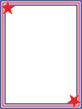 USA flag inspired rectangle shape frame vector illustration.