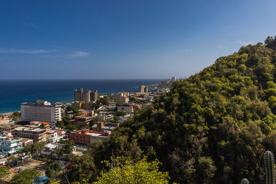 Macuto Coastal City and Caribbean Sea from Waraira Repano National Park, La Guaira, Venezuela