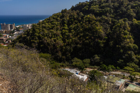 Macuto Coastal City and Caribbean Sea from Waraira Repano National Park, La Guaira, Venezuela