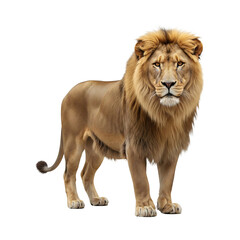 Obraz premium Lion isolated on white background Panthera Leo portrait