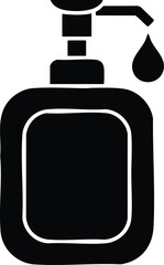 Obraz premium Monochrome Liquid Soap and Skincare Bottle Graphic, vector, illustration, silhouette.