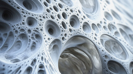 Abstract organic porous texture with flowing biomorphic forms illustration