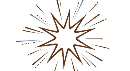 Abstract Brown and Blue Starburst Explosion Graphic Element for Modern Design and Presentation © The Little Hut
