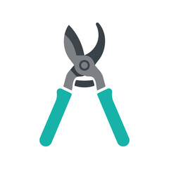 Garden Pruning Shears Vector Clipart Isolated, Flat Gardening Tool Illustration