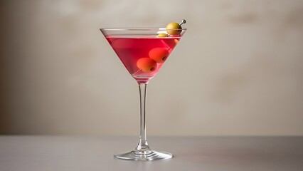 Vibrant cherry cocktail in a martini glass