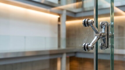 Modern Glass Door with Spider Fitting in Contemporary Interior