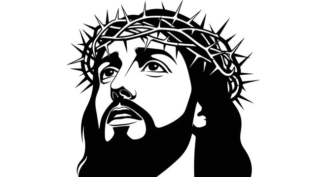Portrait of Jesus Christ with Crown of Thorns