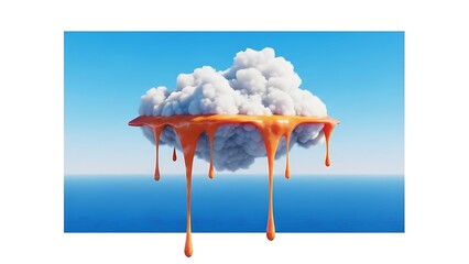 Cloud dripping with orange substance