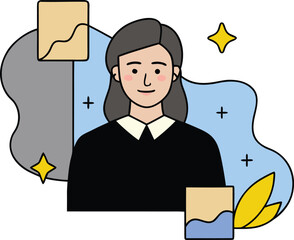 Flat minimal layout with gold foil accents on warm background