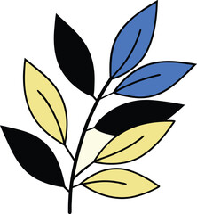 Gold foil grain overlay on handcrafted sketch leaves