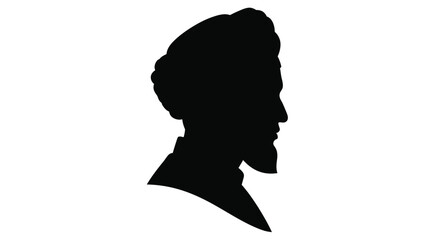 Silhouette of abraham lincoln s profile against a white background