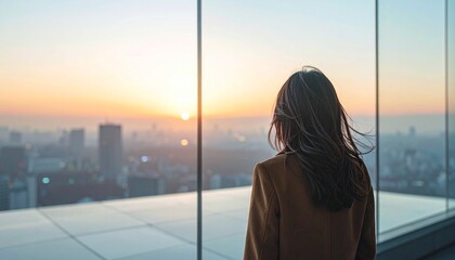 silhouette of a woman in the city