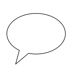 Speech bubble oval shape isolated. Communication symbol element.