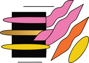 Minimalist composition with sparse expressive gold foil strokes