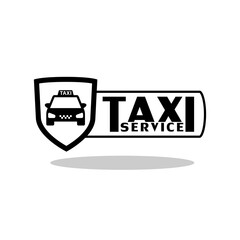 Taxi service logo with shadow