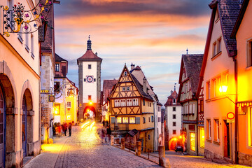 Obraz premium Altstadt, Rothenburg ob der Tauber, Deutschland 