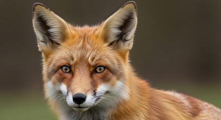 Obraz premium Majestic Red Fox Portrait UpClose Focus on Beautiful Orange Fur and Eyes.