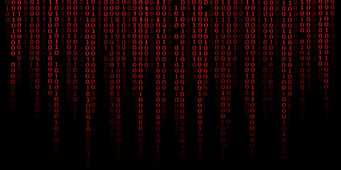 Digital rain of binary code cascades down a black screen © Juna