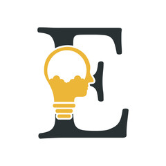 Initial Idea Logo combine with letter E vector template