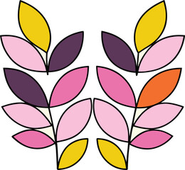 Minimal design featuring mirrored gold foil leaf halves