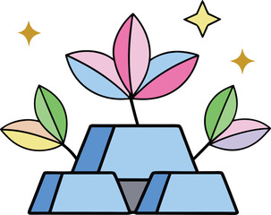 Thanksgiving design with gold foil bars and organic balance