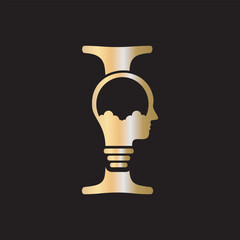 Initial Idea Logo combine with letter I vector template
