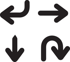 Obraz premium Black arrow icon vector set.