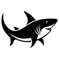 Obraz premium Shark vector silhouette Single collection 