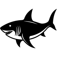 Obraz premium Shark vector silhouette Single collection 