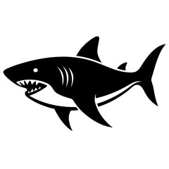 Obraz premium Shark vector silhouette Single collection 