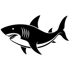 Fototapeta premium Shark vector silhouette Single collection 