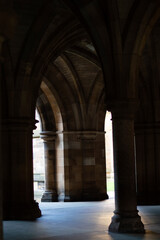 Fototapeta premium interior of old university with arches and columns