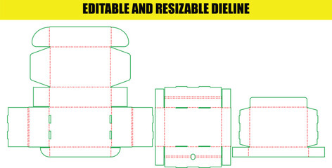 Editable and Resizable Dieline Template for Custom Folding Product Boxes Packaging Design