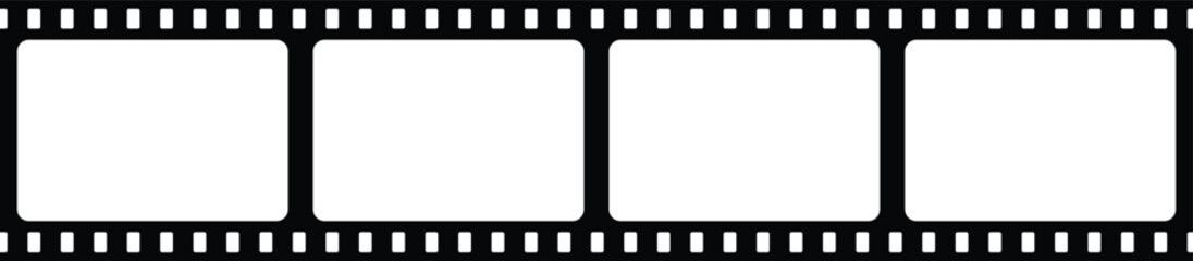 Film strip frame. Classic retro movie reel border and empty photo tape template, showcasing cinema and photography themes.