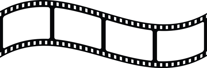 Fototapeta premium Film strip frame. Classic retro movie reel border and empty photo tape template, showcasing cinema and photography themes.