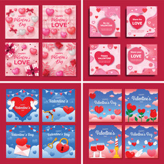 Valentines Day Social Media Banner Set